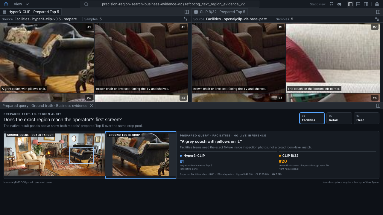 HyperView workspace preview for Precision Regions